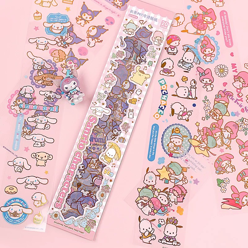Sanrio PET Sticker Set – 20 Strips, 200+ Stickers - Image 3