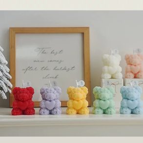 Rosy Teddy Candle